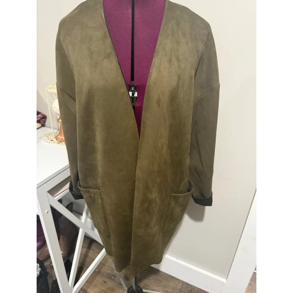 New Suede Feel Green Blazer Large